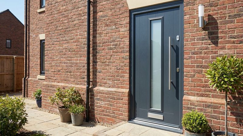 A secure composite front door in a Midlands home